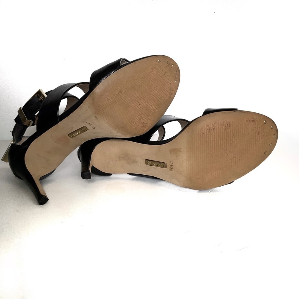 Louise Et Cie Gosia Ankle Cuff Leather Sandal Heels Black Sz 6 - Picture 9 of 12
